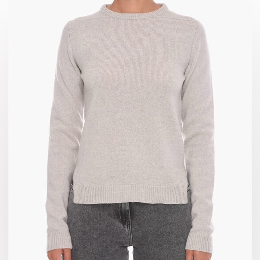 Rick Owens FW 22 Strobe Cashmere Sweater in Pearl